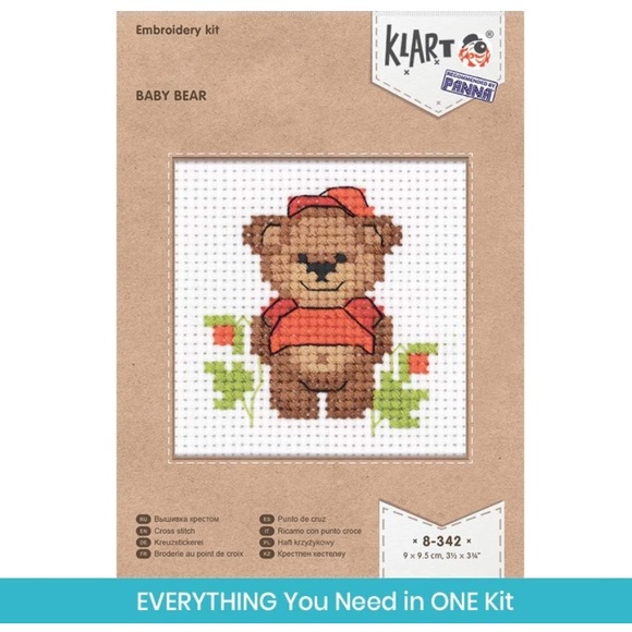 NEW Baby Bear Cros Stitch Embroidery Kit - Picture 2 of 6